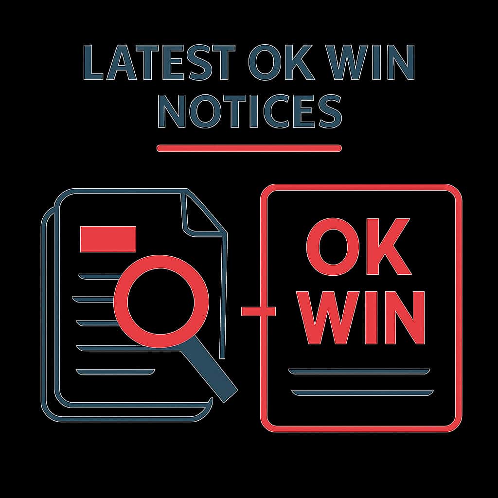 Illustration depicting key aspects of the Latest OK Win Notices.