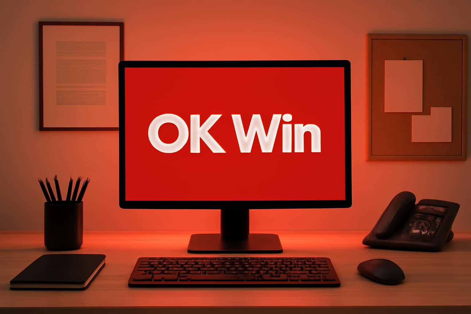 An informative scene depicting support for OK Win, showcasing secure access.