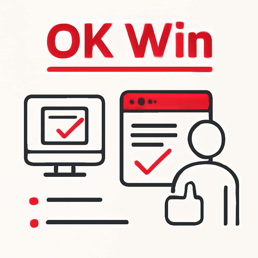 An educational illustration related to OK Win Help outlining key support processes.