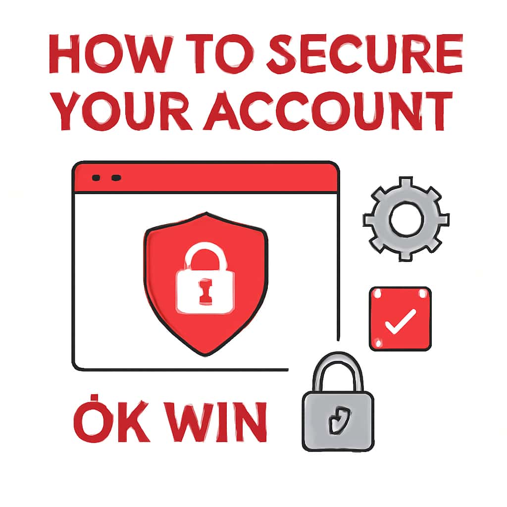 Illustration detailing steps to secure an OK Win account.