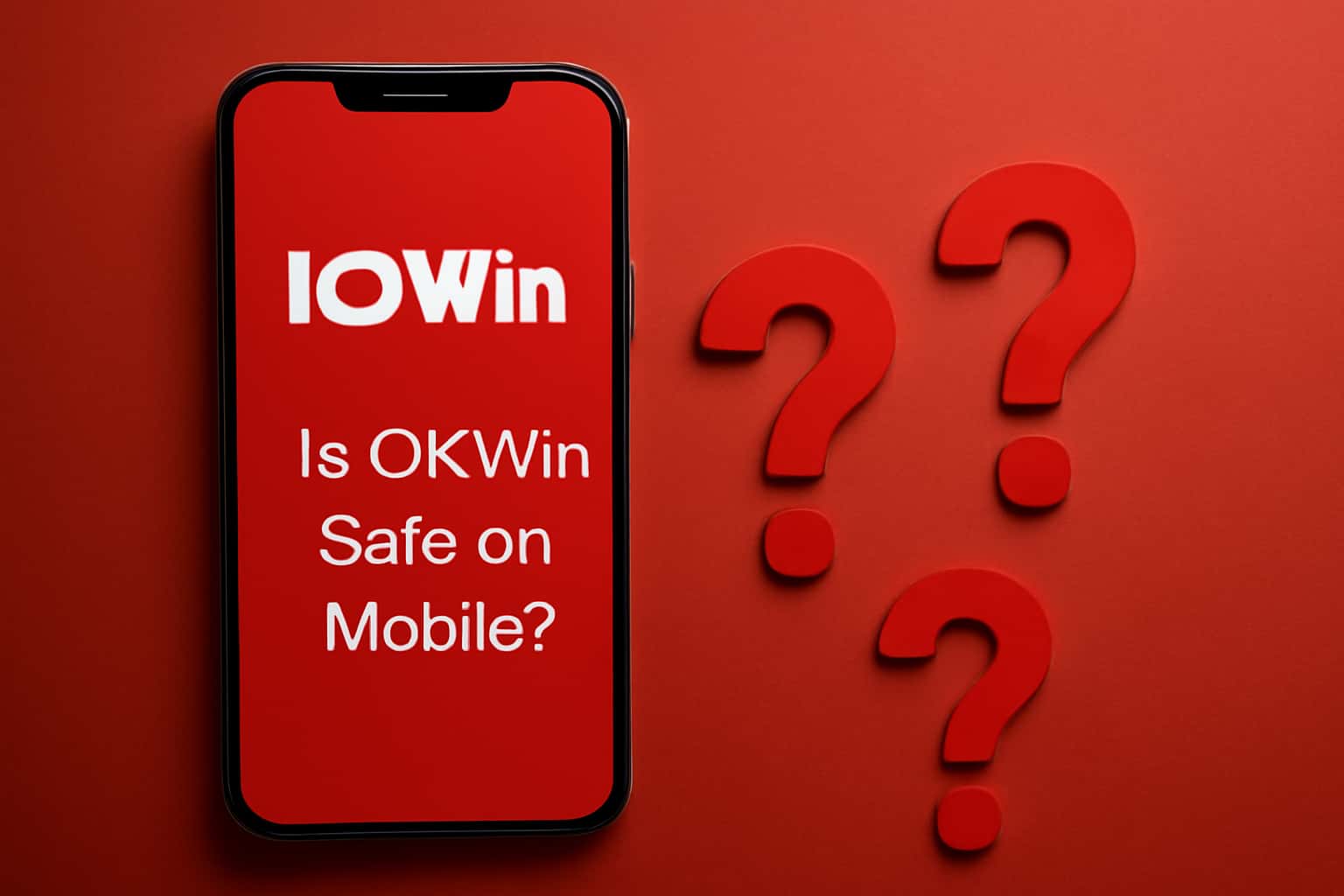 Informational image on the safety features of OK Win on mobile devices.