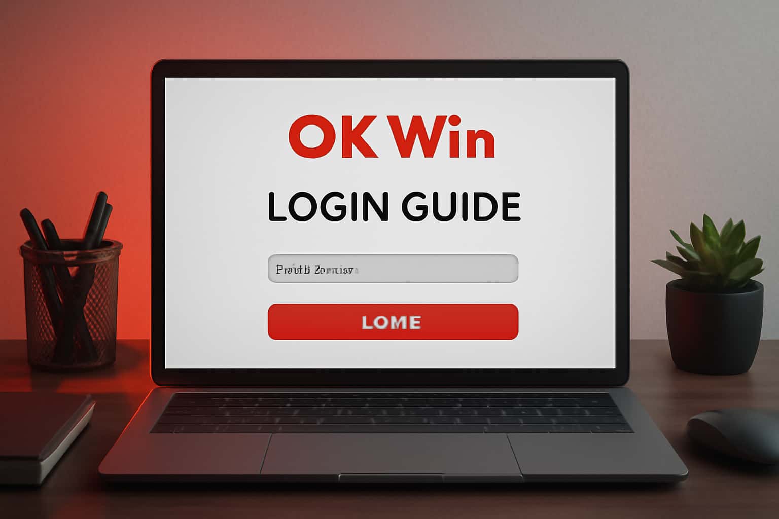 A professional layout depicting the OK Win Login Guide's purpose with clear branding.