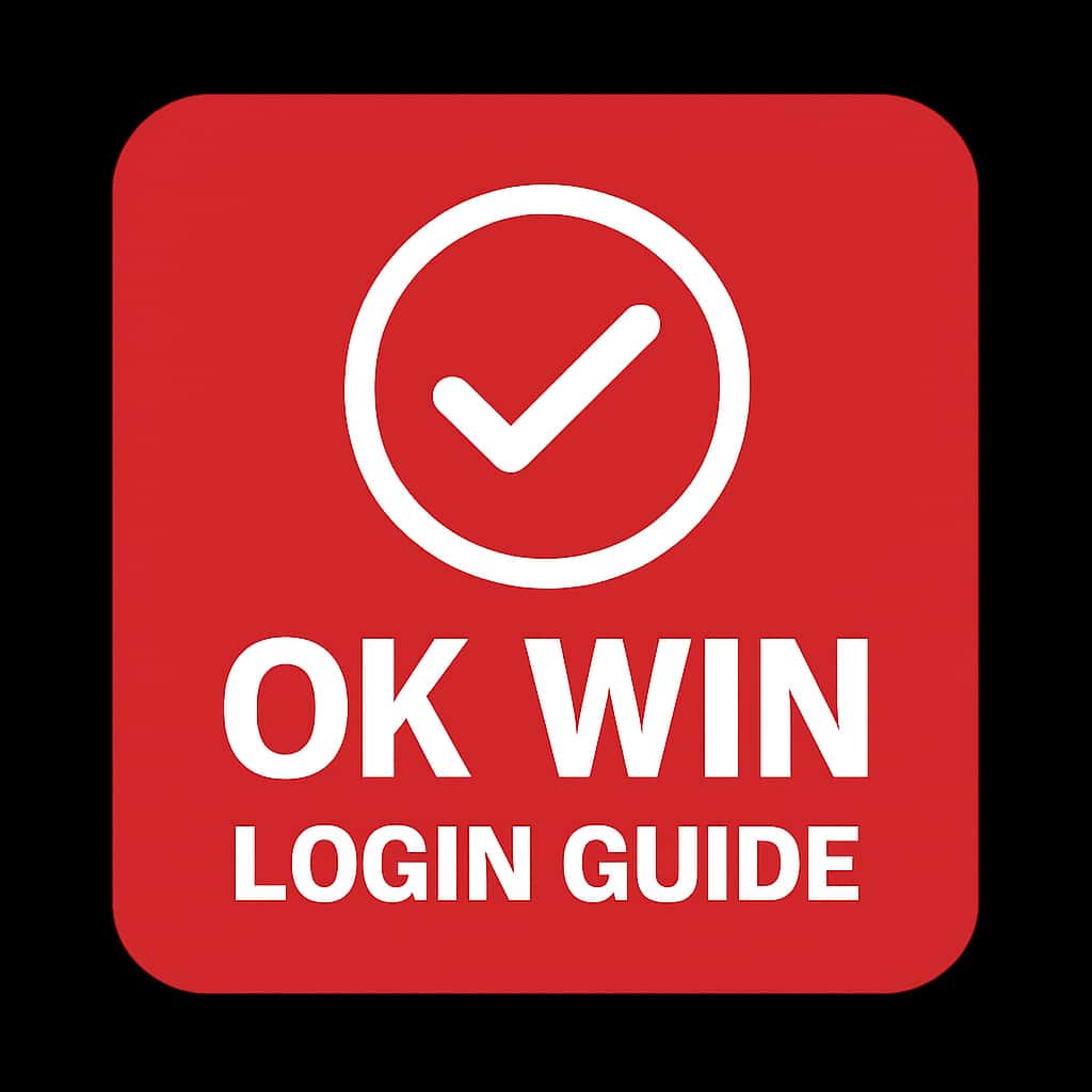 A simple design illustrating the OK Win Login Guide.