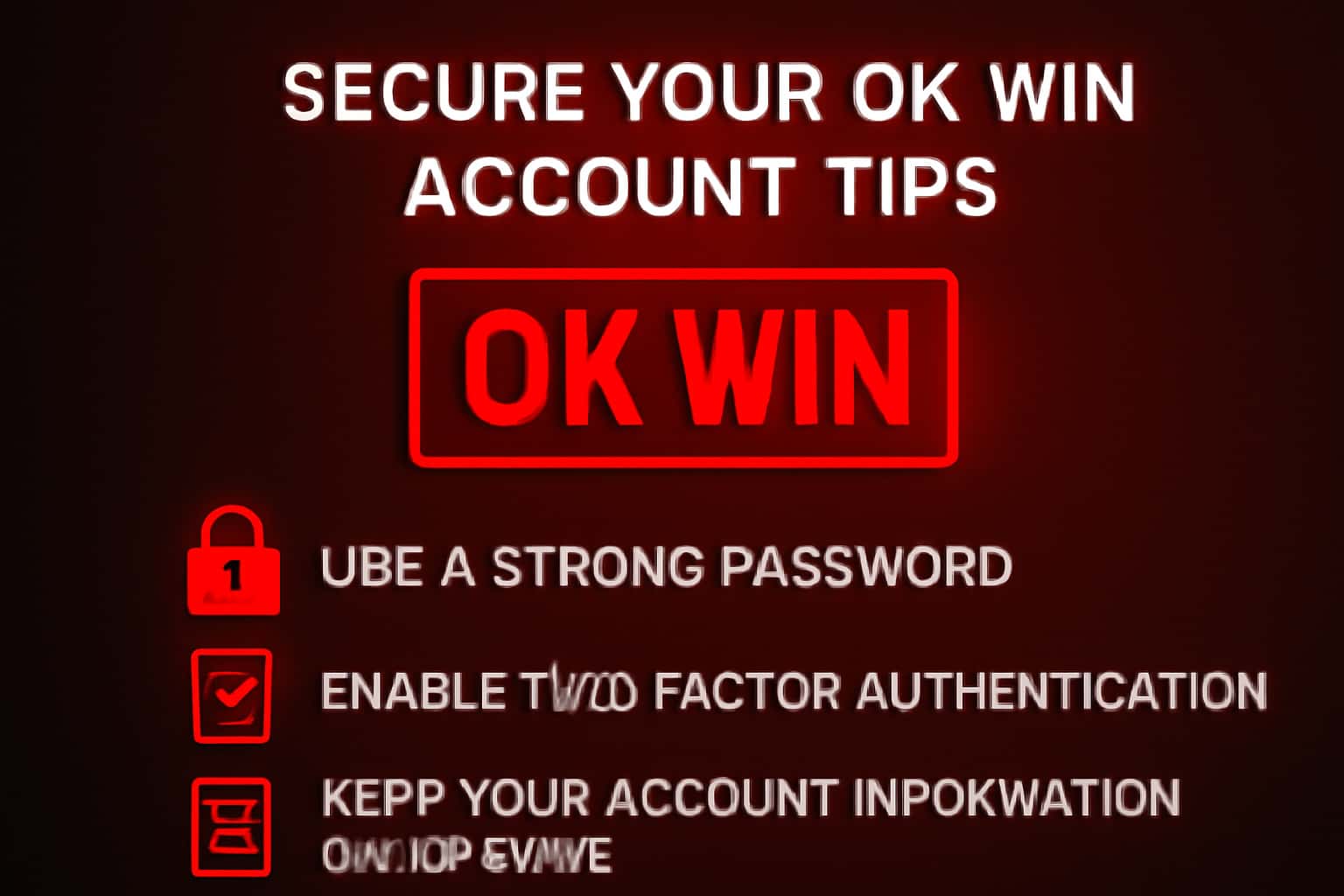 An informative visual representation of securing an OK Win account.