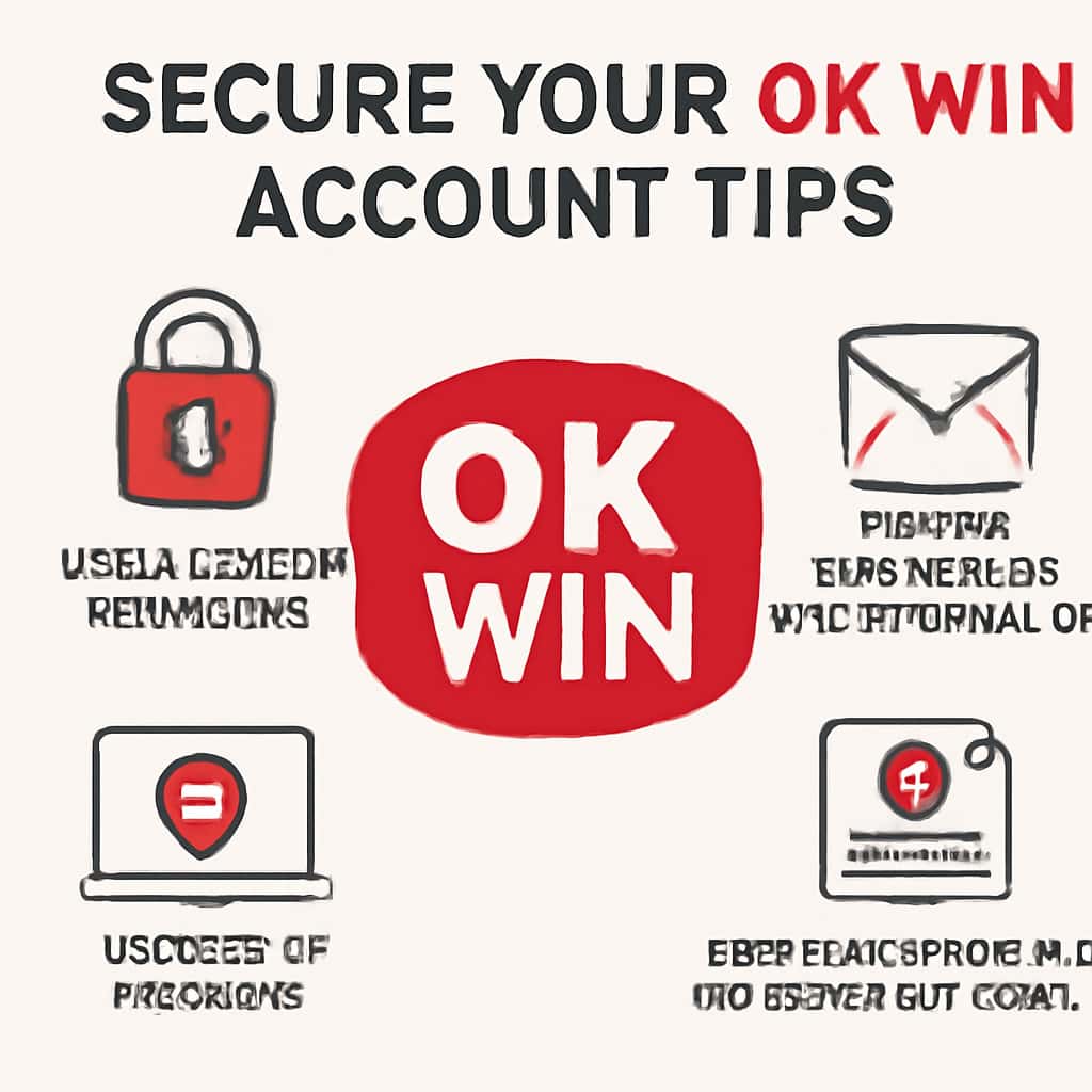 Illustration depicting steps for enhancing OK Win account security.